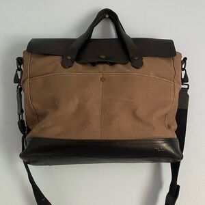Rag and Bone Rugged briefcase in Black Leather & “Army”